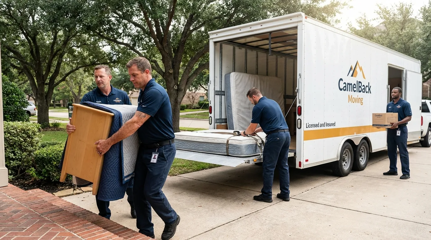 Crew loading residential truck for cross-state move from Greensburg, KY