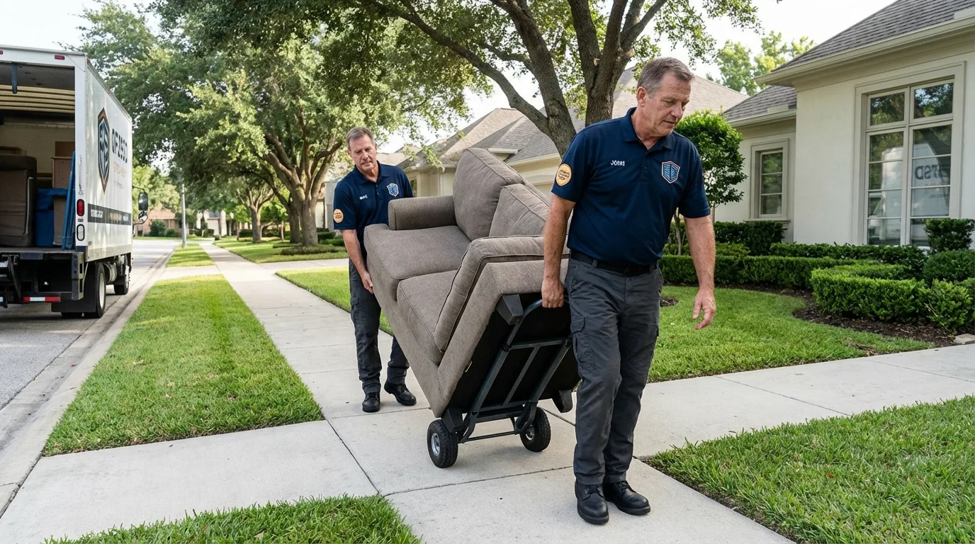 Local residential moving crew loading furniture in Greensburg, KY